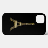 Franse Zwart & Goud Eiffeltoren Case-Mate iPhone Case (Achterkant (horizontaal))