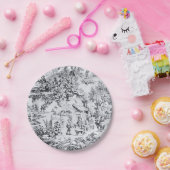 Franse zwart wit toilet Chinoiserie rustieke stijl Papieren Bordje (Feest)