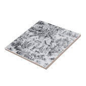 Franse zwart wit toilet Chinoiserie rustieke stijl Tegeltje (Zijkant)