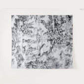 Franse zwart wit toilet Chinoiserie rustieke stijl Wandkleed (Voorkant (horizontaal))