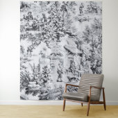 Franse zwart wit toilet Chinoiserie rustieke stijl Wandkleed (In situ)