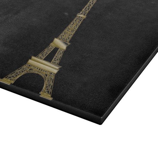 Franse zwarte Eiffeltoren glazen snijplank (Hoek)