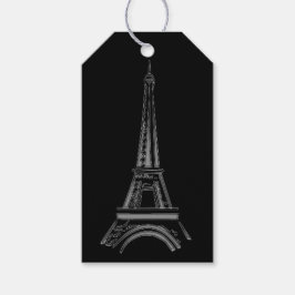 Franse Zwarte Eiffeltoren, Parijs Cadeaublaadjes Cadeaulabel