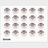 Franse zwarte en roze florale Sticker (Vel)