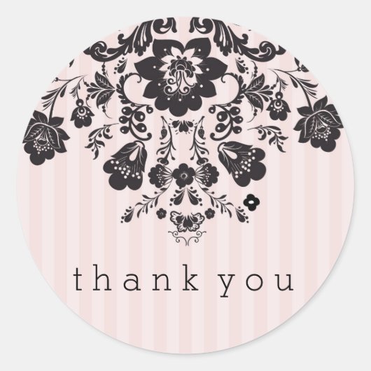 Franse zwarte en roze florale Sticker (Voorkant)