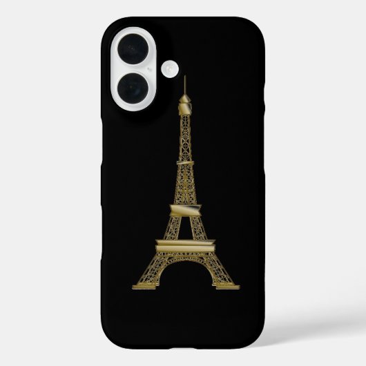 Franse Zwarte & Gouden Eiffeltoren Case-Mate iPhone Case (Achterkant)