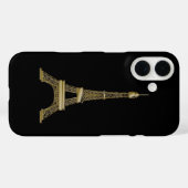 Franse Zwarte & Gouden Eiffeltoren Case-Mate iPhone Case (Achterkant (horizontaal))