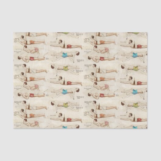  Franse zwemmers  Tissuepapier (Voorkant)