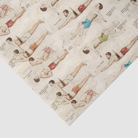  Franse zwemmers  Tissuepapier (Detail)