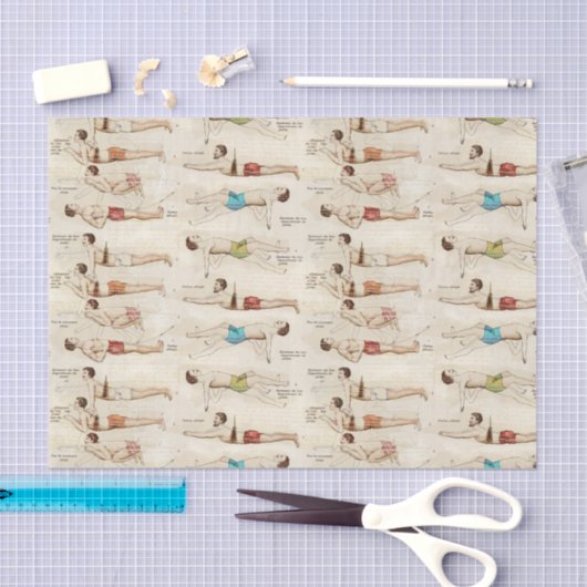  Franse zwemmers  Tissuepapier (Craft)