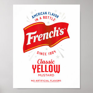 Fransen Clic Geel Mosterd Label Foodie Kostuum _ Poster
