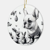 Fransen en konijnen keramisch ornament (Links)