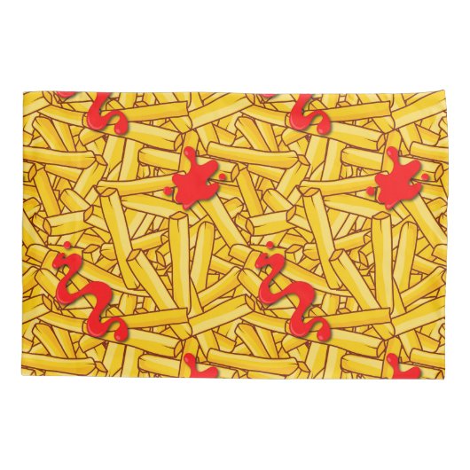 Fransen en Red Sauce Ketchup Novelty Kussensloop (Achterkant)