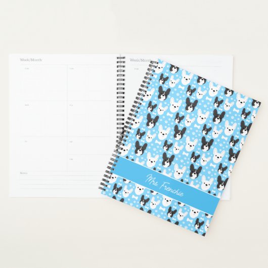 fransen frans buldog patroon wekelijks maandelijks planner (Display)