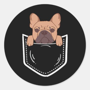 fransen franse buldog voor Hondenliefhebbers pocke Ronde Sticker