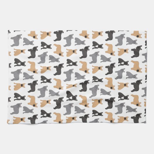 Fransen Franse Bulldog - Kies uw kleur! Theedoek (Horizontaal)