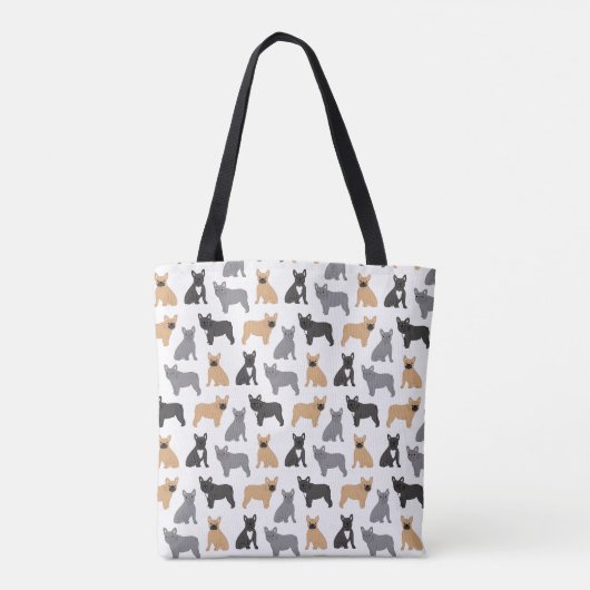 Fransen Franse Bulldog - Kies uw kleur! Tote Bag (Achterkant)