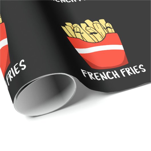 Fransen Funny Fast Food Pun Dark BG Cadeaupapier (Rol Hoek)