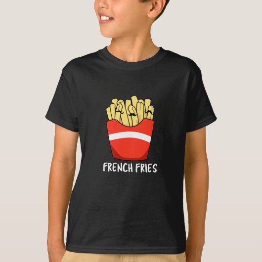 Fransen Funny Fast Food Pun Dark BG T-shirt (Voorkant)
