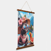 Fransen in Hallstatt Hangend Wandkleed (Gebogen)