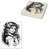  FransGypsy Meisje met Bloemen Rubber Stamp Rubberstempel (Gestempeld)