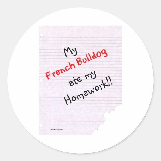 Fransman at mijn huiswerk - Sticker (Voorkant)