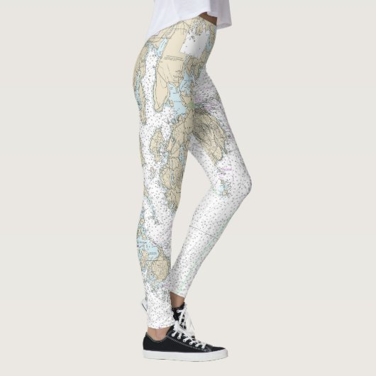 Fransman en Blue Hill Bays en benaderingen Grafiek Leggings (Rechts)