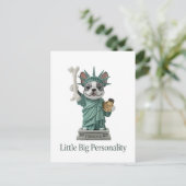 Fransman Statue van Liberty Hond Liefhebber Briefkaart (Staand voorkant)