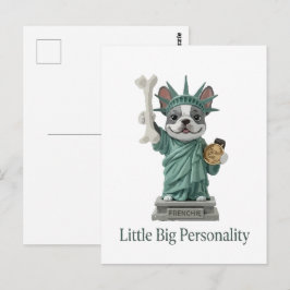 Fransman Statue van Liberty Hond Liefhebber Briefkaart
