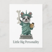 Fransman Statue van Liberty Hond Liefhebber Briefkaart (Voorkant)