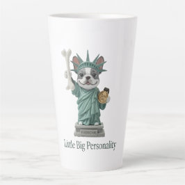 Fransman Statue van Liberty Hond Liefhebber Latte Mok