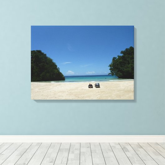 Fransman's Cove Beach Jamaica Fotobehang Canvas Afdruk (Insitu (Houten vloer))