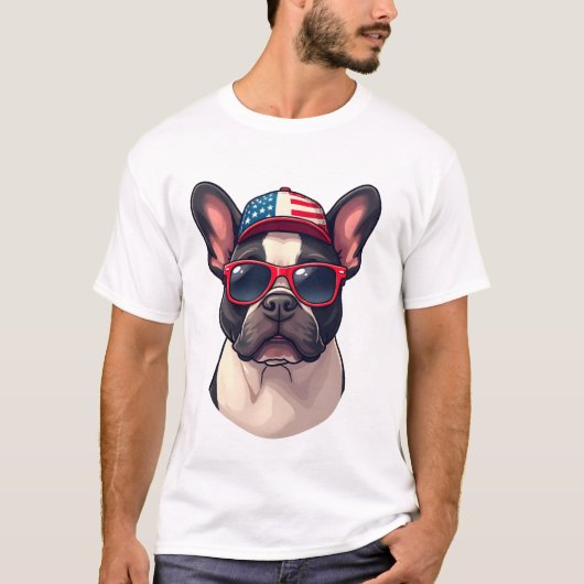 Fransoos die kleuren van de VS draagt (3) T-shirt (Voorkant)
