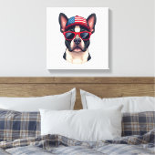 Fransoos die kleuren van de VS draagt (4) Canvas Afdruk (Insitu (Slaapkamer))