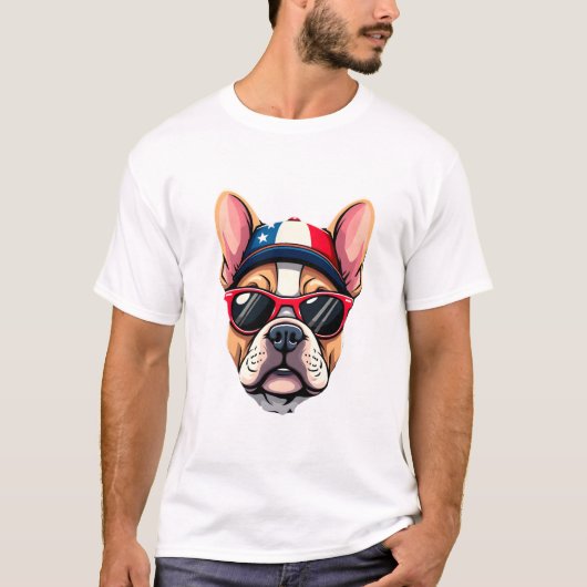 Fransoos die kleuren van de VS draagt (6) T-shirt (Voorkant)