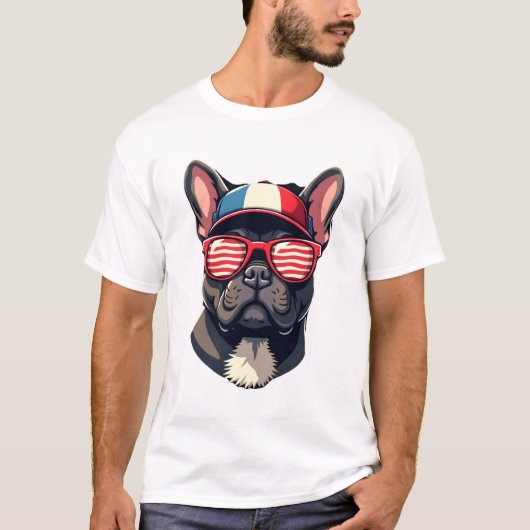 Fransoos die kleuren van de VS draagt (7) T-shirt (Voorkant)
