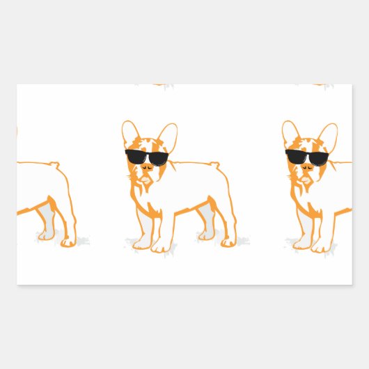 Fransoos Howlelu Rechthoekige Sticker (Voorkant)