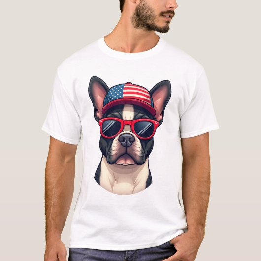 Fransoos met USA-kleuren (4) T-shirt (Voorkant)