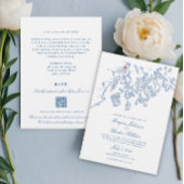 Frans's Point Maine All-in-One QR Code Bruiloft Kaart