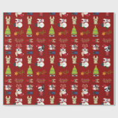 Franstalig kerstcadeaupapier met bulledog cadeaupapier (Vlak)