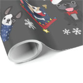 Franstalig kerstcadeaupapier met bulledog cadeaupapier (Rol Hoek)