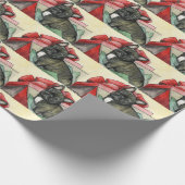 Franstalig kerstpapier voor bulledog Dog Cadeaupapier (Hoek)