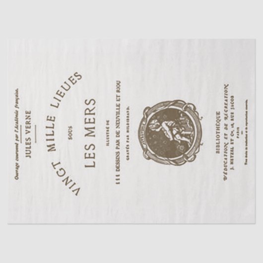  Franstalige boektitel Pagina Ontkoppeling J Verne Tissuepapier (Voorkant)