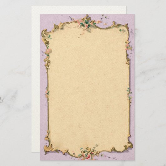  Franstalige Floral Scrollwork Briefpapier (Voorkant / Achterkant)