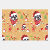 Franstalige kerstkerstkerstkerstmandevelbladen inpakpapier vel (Voorkant 2)