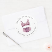 Franstalige Lingerie Shower - Hartelijk dank voor Ronde Sticker (Envelop)
