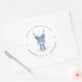 Franstalige Lingerie Shower - Hartelijk dank voor  Ronde Sticker (Envelop)