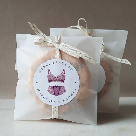 Franstalige Lingerie Shower - Hartelijk dank voor Ronde Sticker