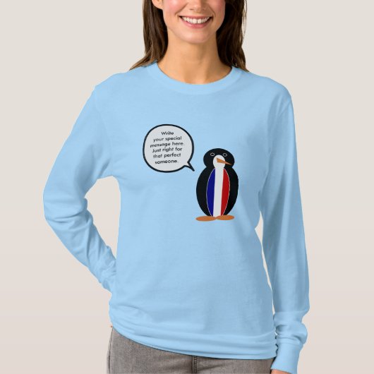 Franstalige mevrouw Penguin gepersonaliseerd T-shirt (Voorkant)