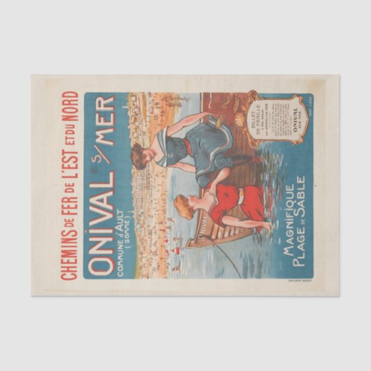 Franstalige reisposter Seaside Sailor Dames Tissuepapier (Voorkant)